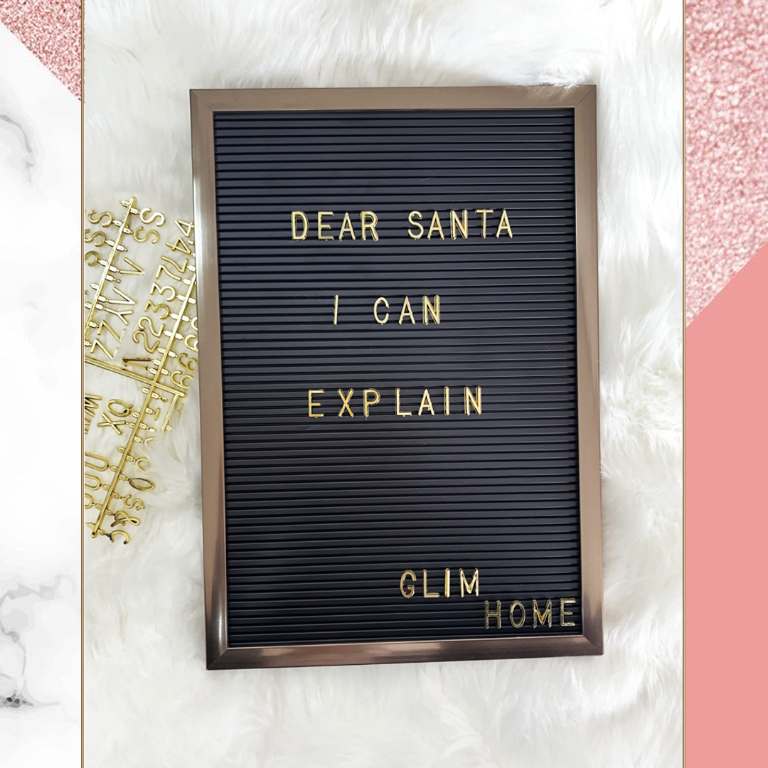 Gold letter Board Glim Home